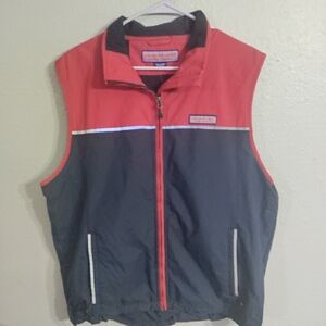 Vineyard Vines Performance Vest Mens Large Red Full Zip Sleeveless Puffer Jacket